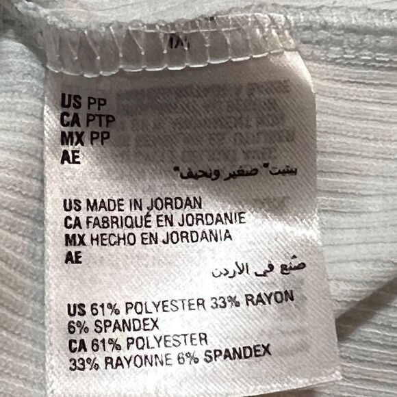 Style & Co Women's Clear Blue Star Print Ribbed Henley Top Petite PP NWT - Picture 4 of 5